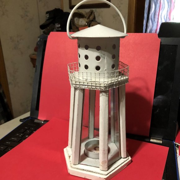 Hand Crafted Other - Vintage Wooden tea light lighthouse